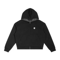 SM Sig. Plaid Zip Hoodie black front