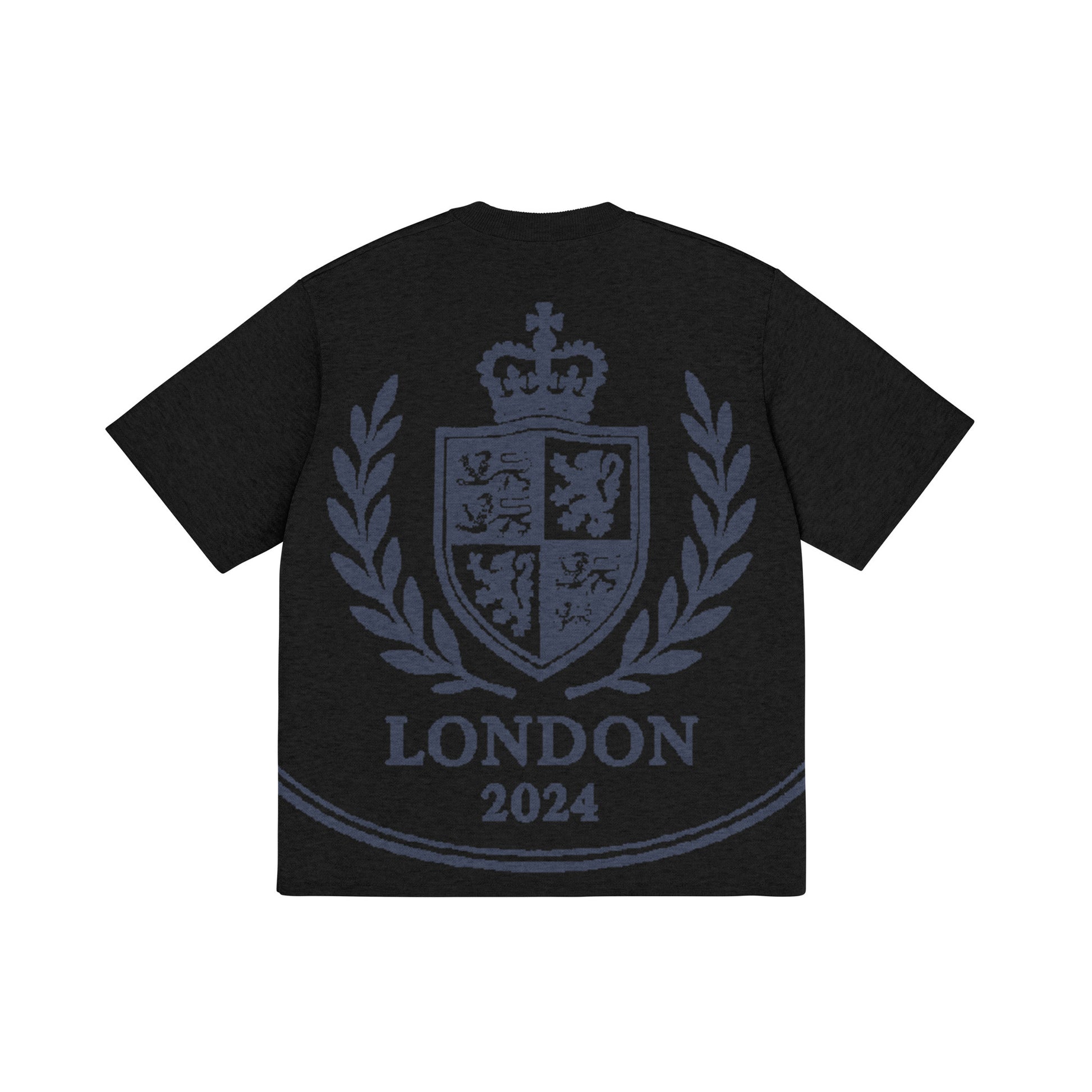 SM Jacquard Knitted Royal Emblem Knitted T-shirt black back
