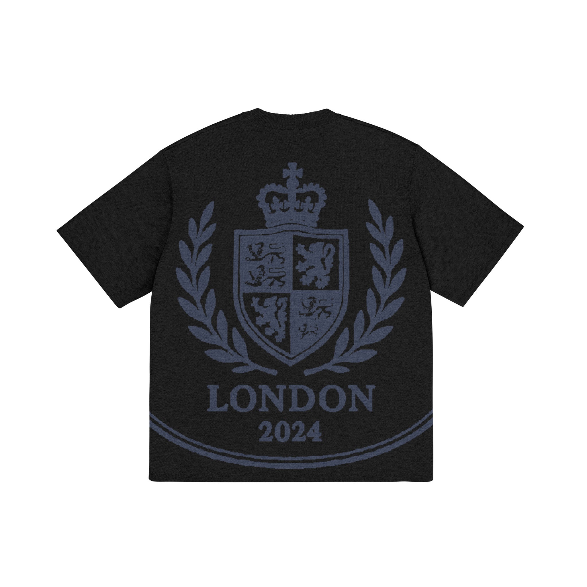 SM Jacquard Knitted Royal Emblem Knitted T-shirt black back