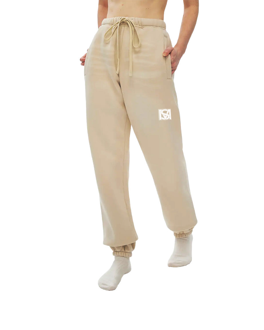 Model wearing SM Sunfade Fleeced Sweatpants front
