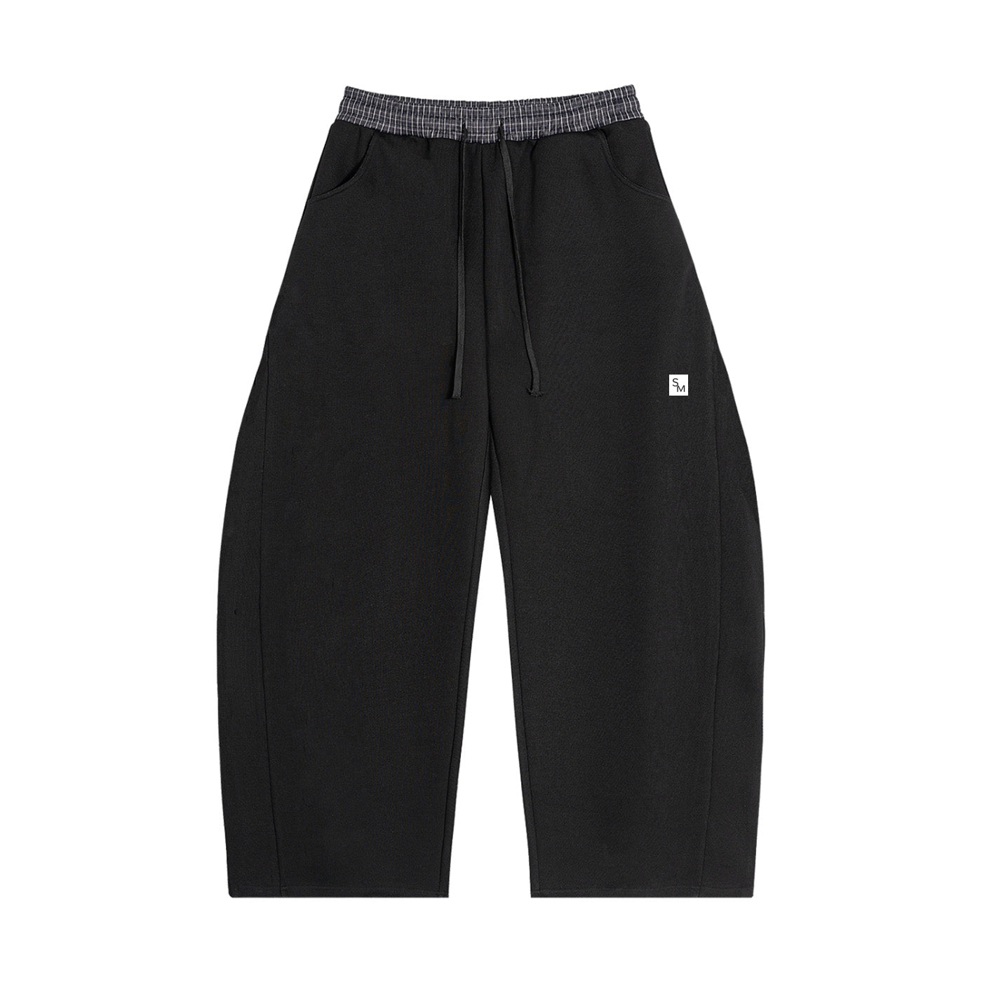 SM Sig. Plaid Sweatpants black front