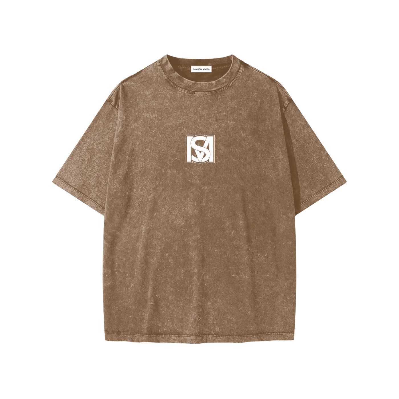 SM Snow Washed Kids T-shirt pink front coffee front