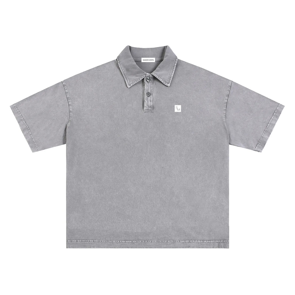 SM Sig. Snow Washed Polo T-shirt grey front