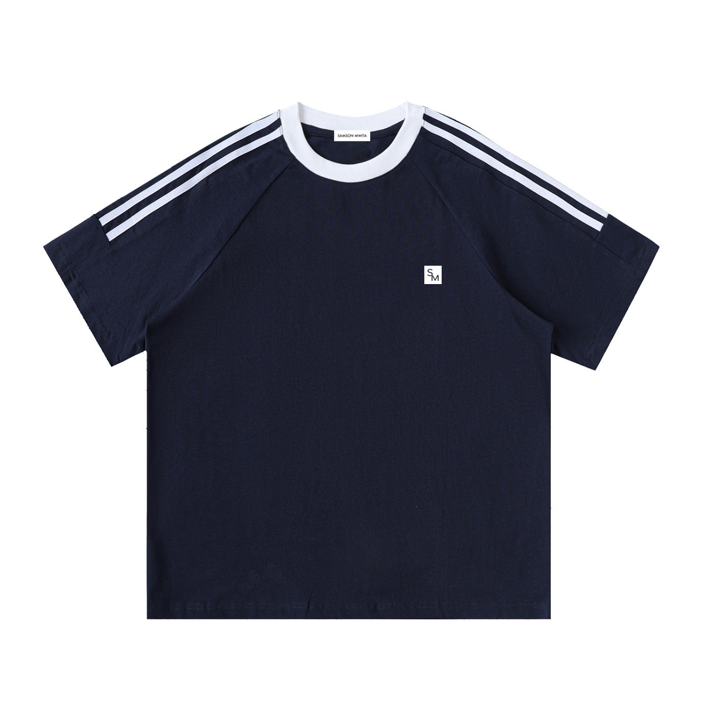 SM Sig. Striped T-shirt navy front