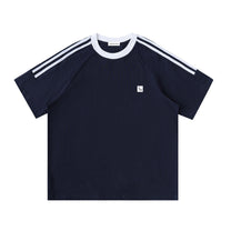 SM Sig. Striped T-shirt navy front
