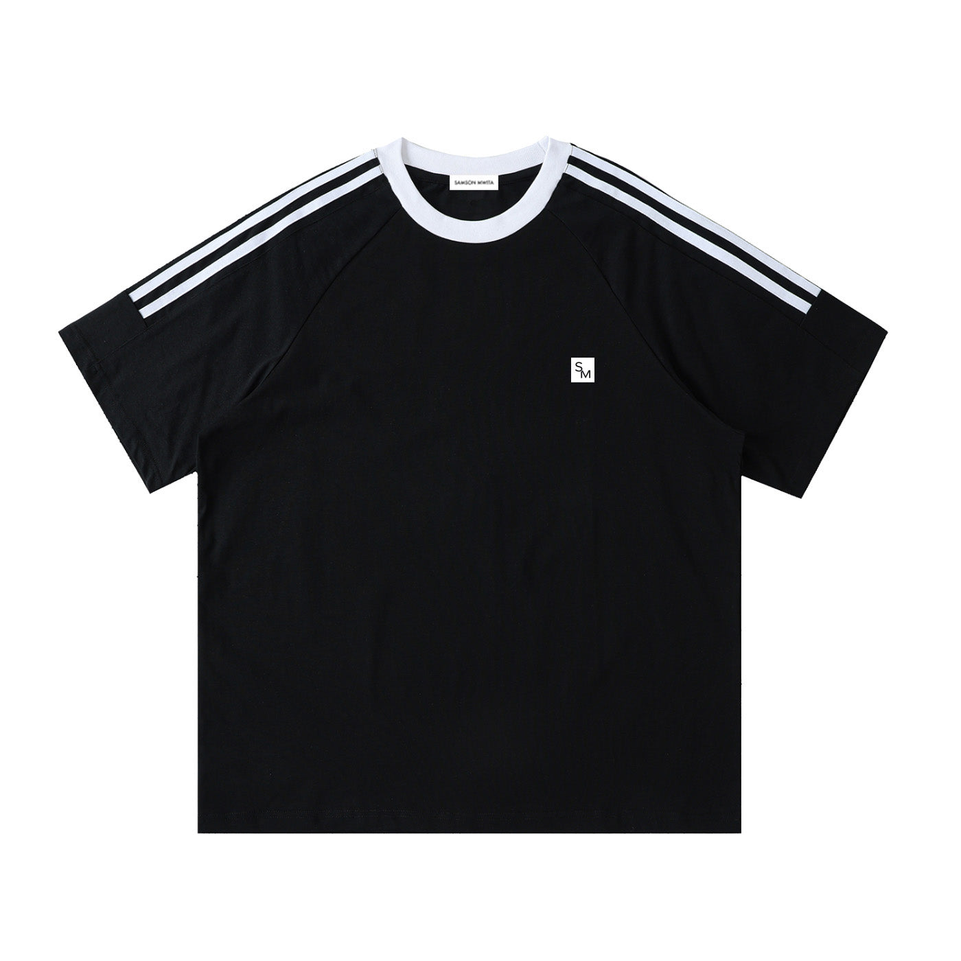 SM Sig. Striped T-shirt black front