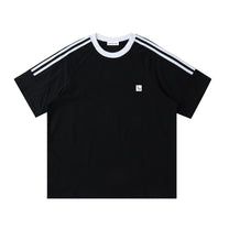 SM Sig. Striped T-shirt black front