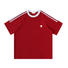 SM Sig. Striped T-shirt carmine front