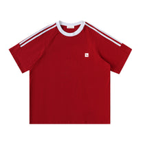 SM Sig. Striped T-shirt carmine front