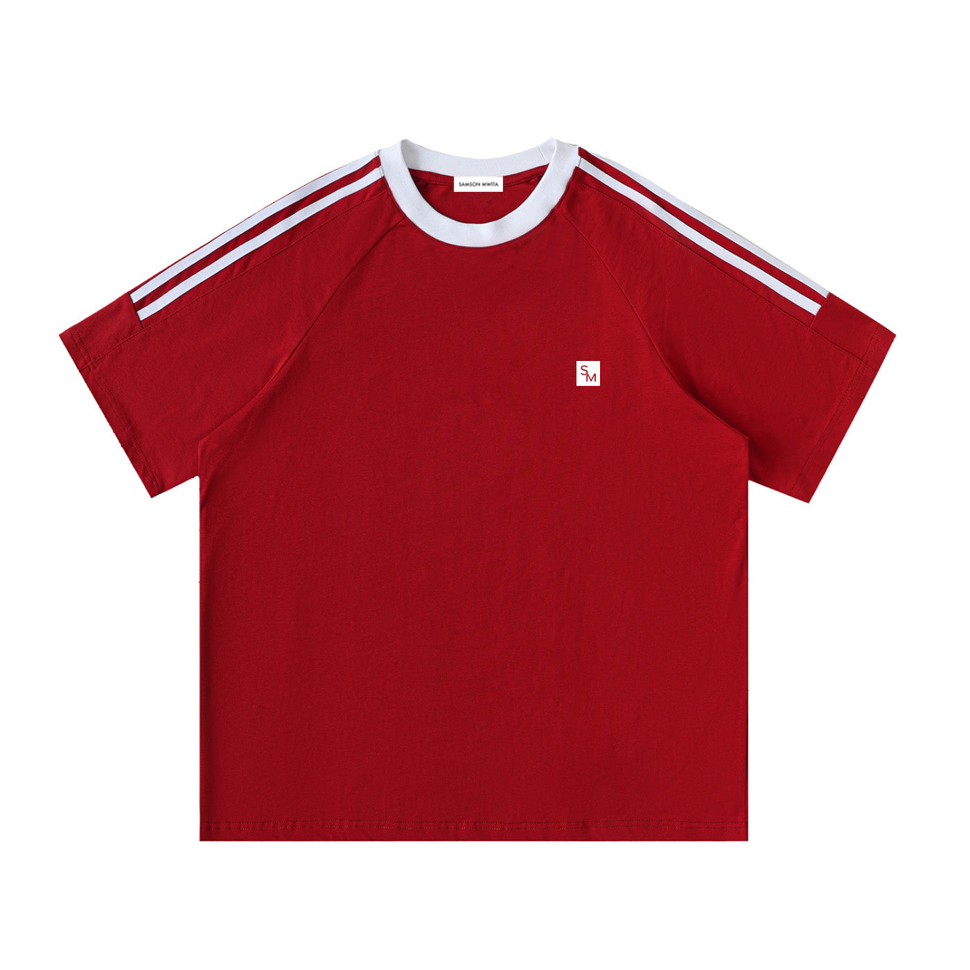 SM Sig. Striped T-shirt carmine front