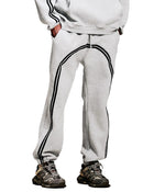 Model wearing SM Track Line Hoodie grey front