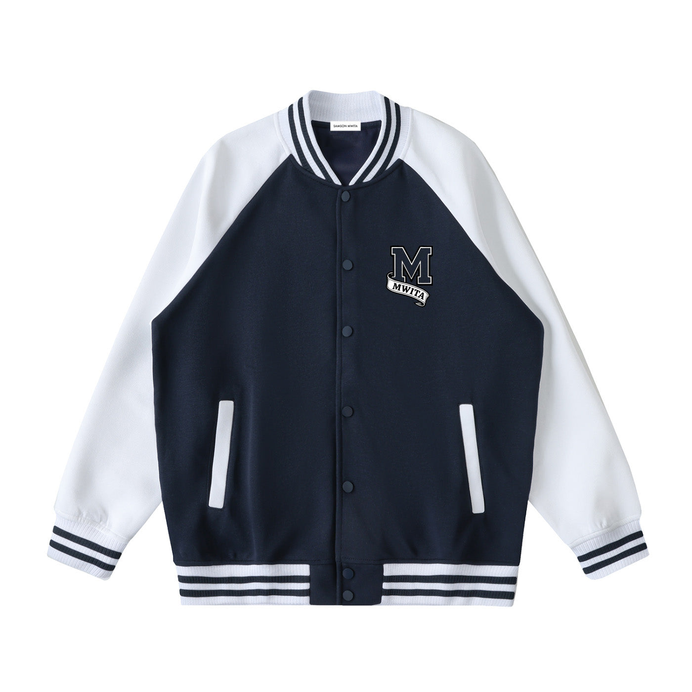 SM Varsity Jacket oxford navy front