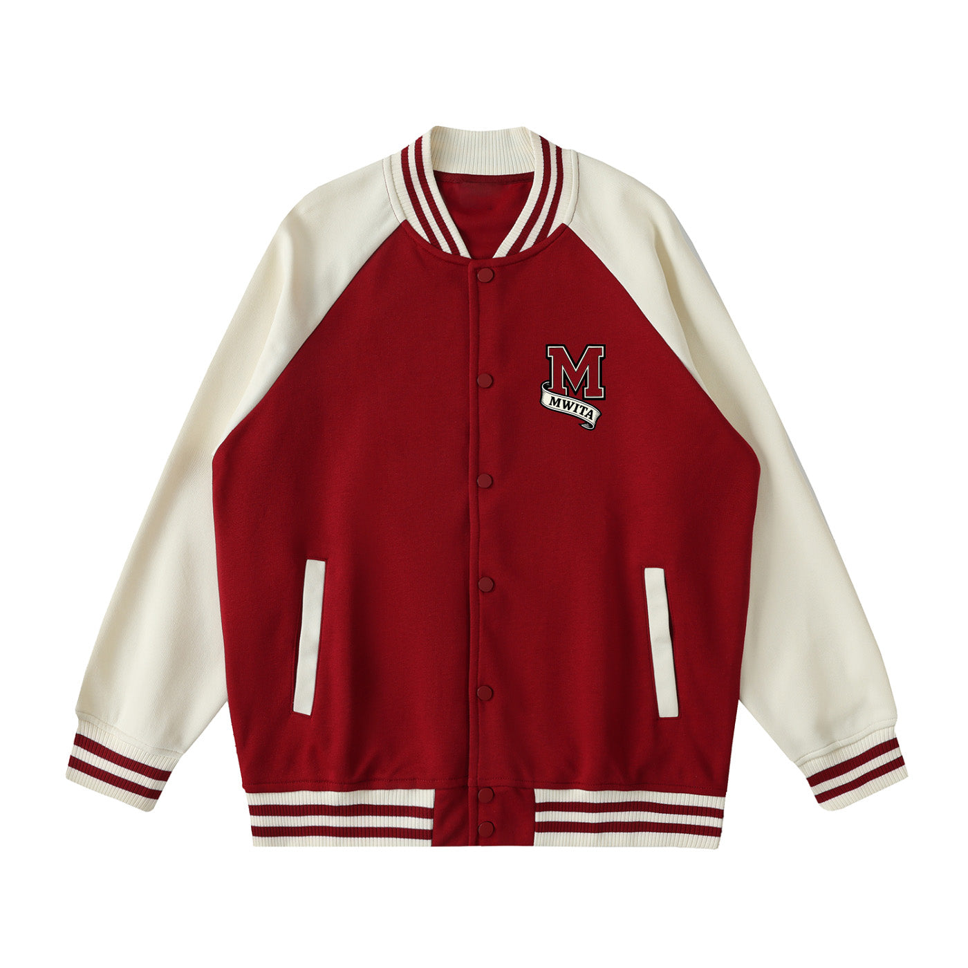 SM Varsity Jacket carmine front