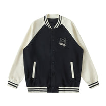 SM Varsity Jacket midnight black front