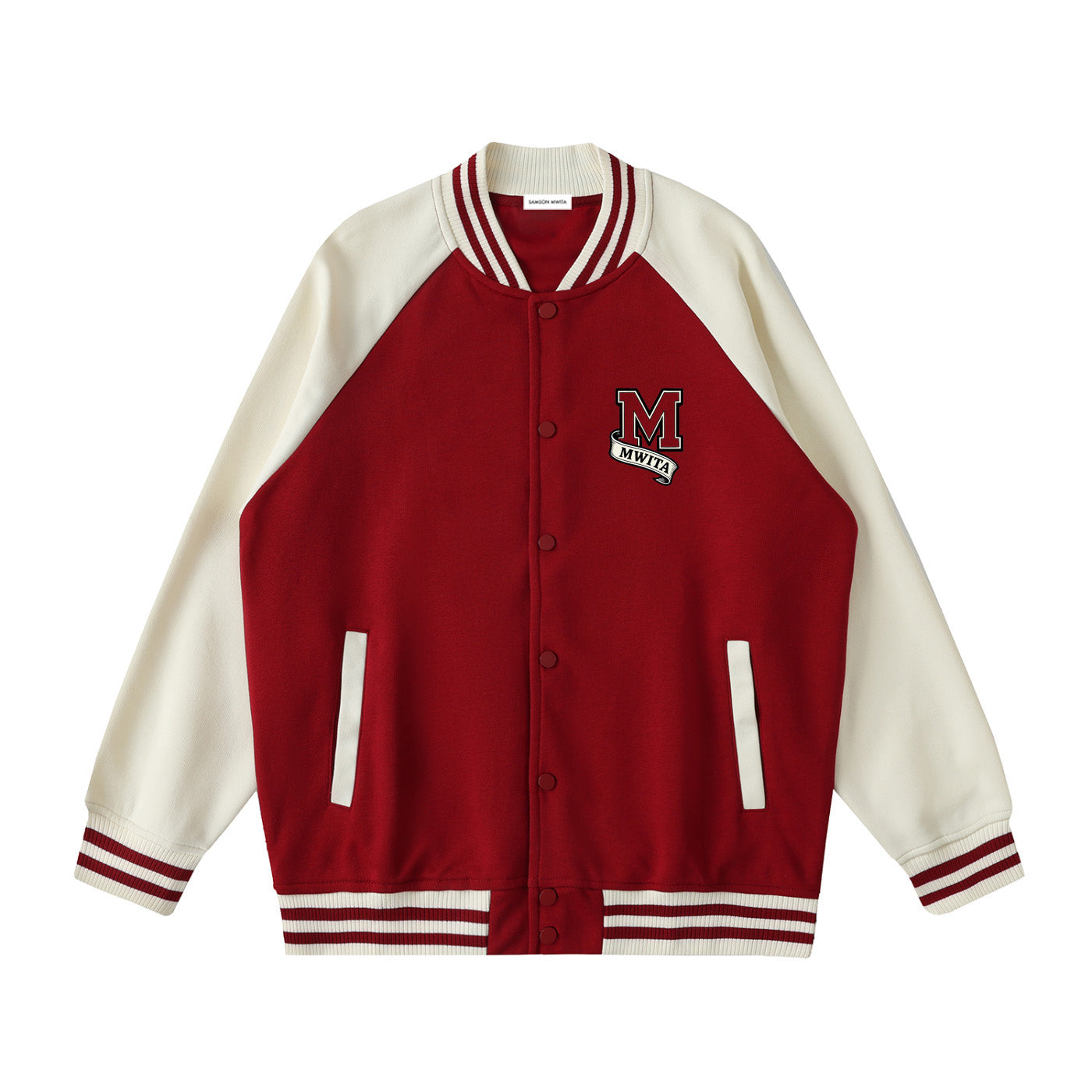 SM Varsity Jacket carmine front