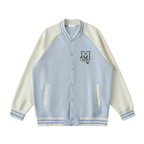 SM Varsity Jacket powder blue front