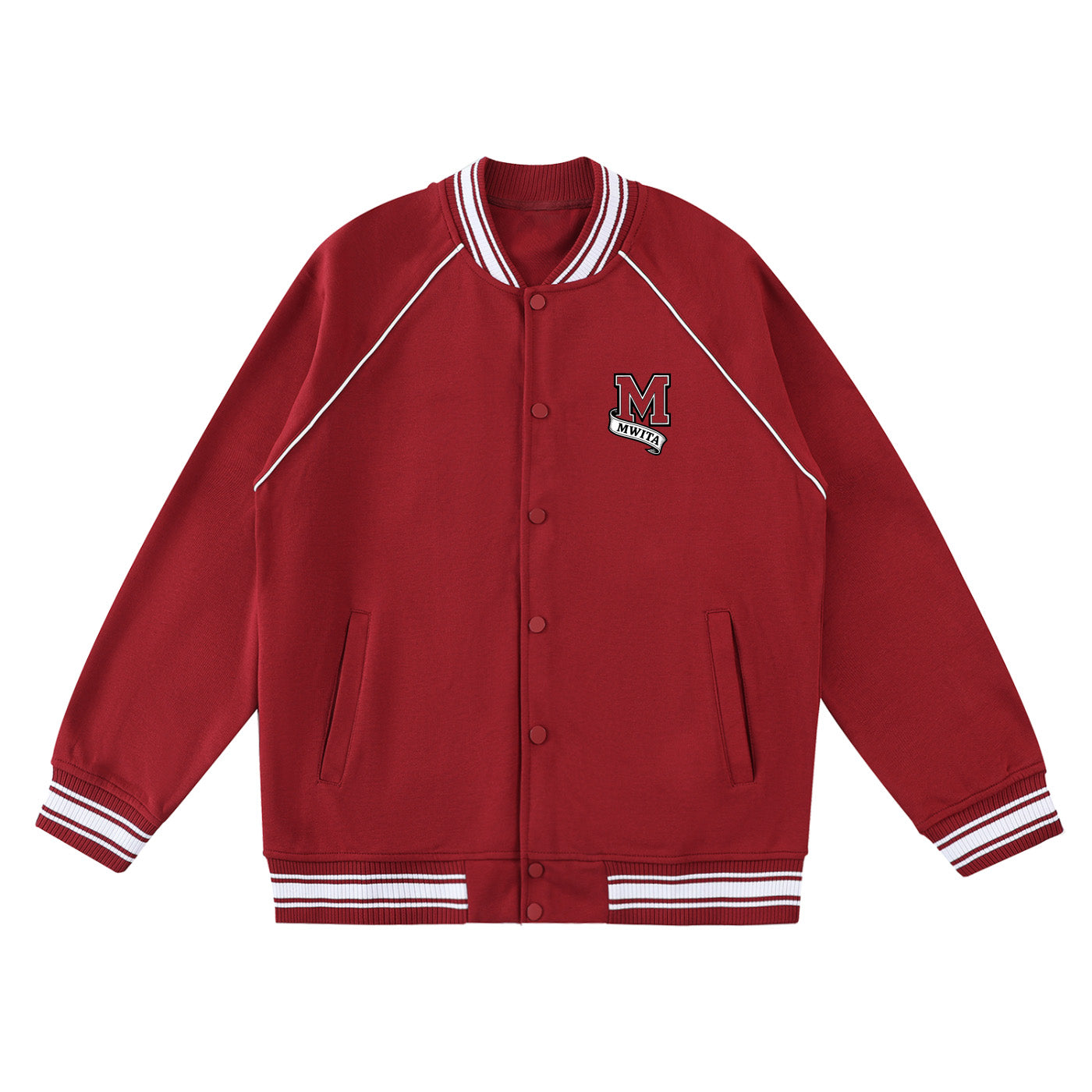 SM Varsity Jacket carmine front