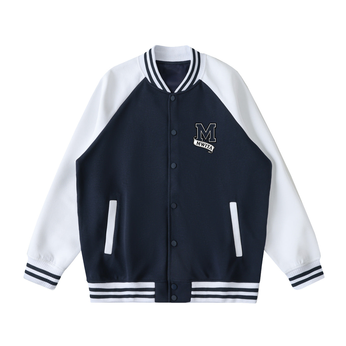 SM Varsity Jacket oxford navy front