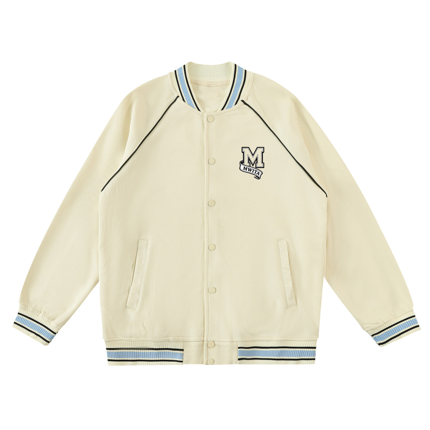 SM Varsity Jacket cream front