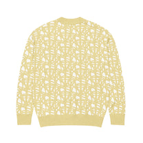 SM Abstract Jacquard Knitted Cardigan yellow back