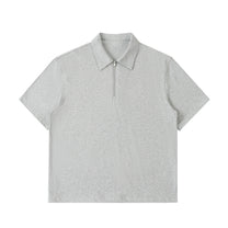 SM Sig. Half-Zip Polo Shirt grey front